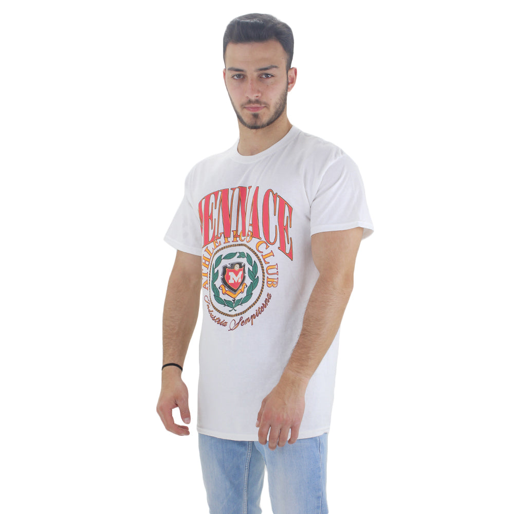 Image for Men's Crew Neck Graphic Print T-Shirt,White