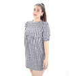 Image for Women's Plaid Short Dress,Black/White