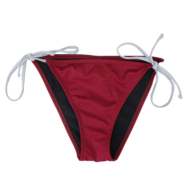 Image for Women's Tie Side Solid Bikini Bottom,Burgundy