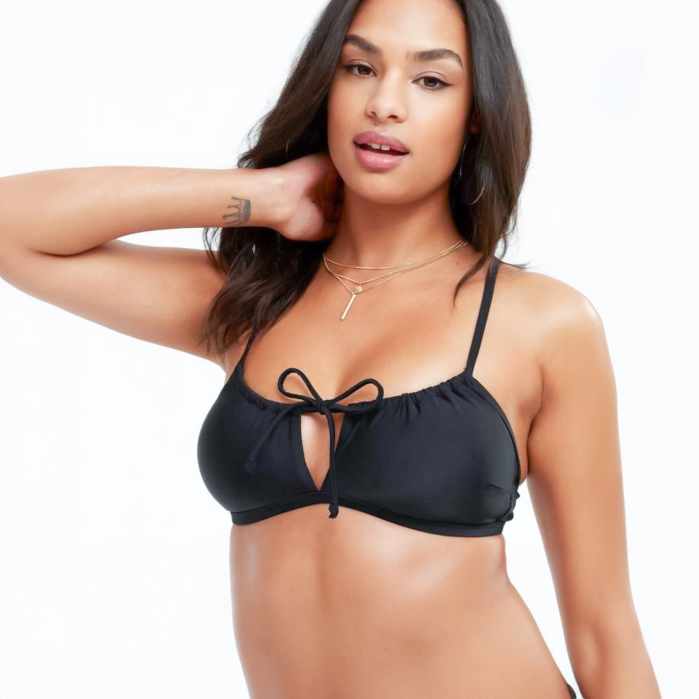 Image for Women's Solid Bikini Top,Black