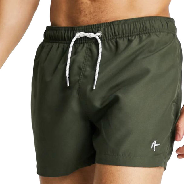 Image for Men's Plain Solid Swim Short,Olive
