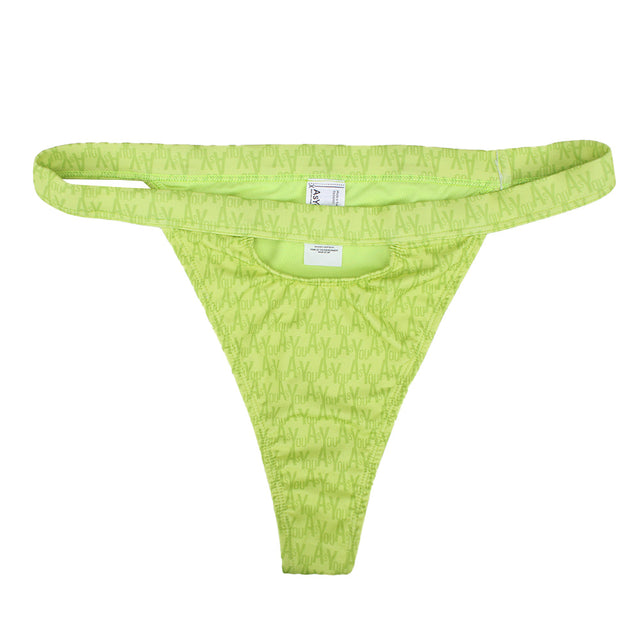 Image for Women's ALL Over Brand Print Bikini Bottom,Neopn Green