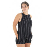 Image for Women's Striped Tie-Back Jumpsuit,Black