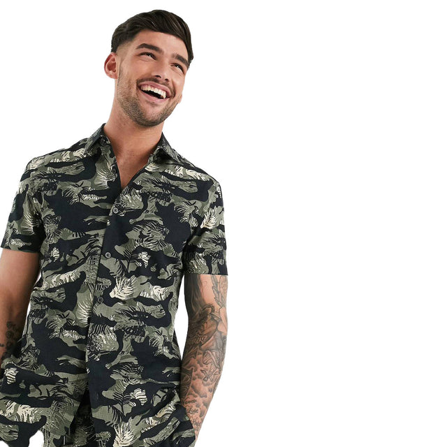 Image for Men's Printed Short Sleeve Chemise,Multi