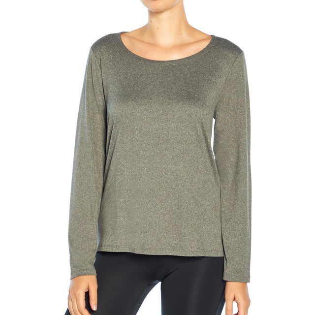 Image for Women's Solid Long Sleeve Sport Top,Grey