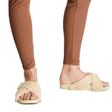 Image for Women's Wide Fit sliders Slippers,Cream