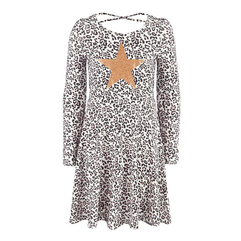 Image for Kids Girl Leopard Heart Dress,Multi