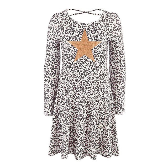 Image for Kids Girl Leopard Heart Dress,Multi