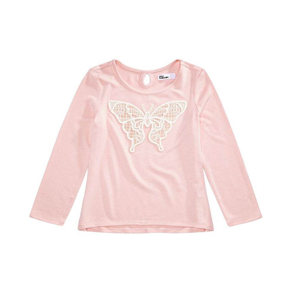 Image for Kids Girl Lace Butterfly T-shirt,Pink