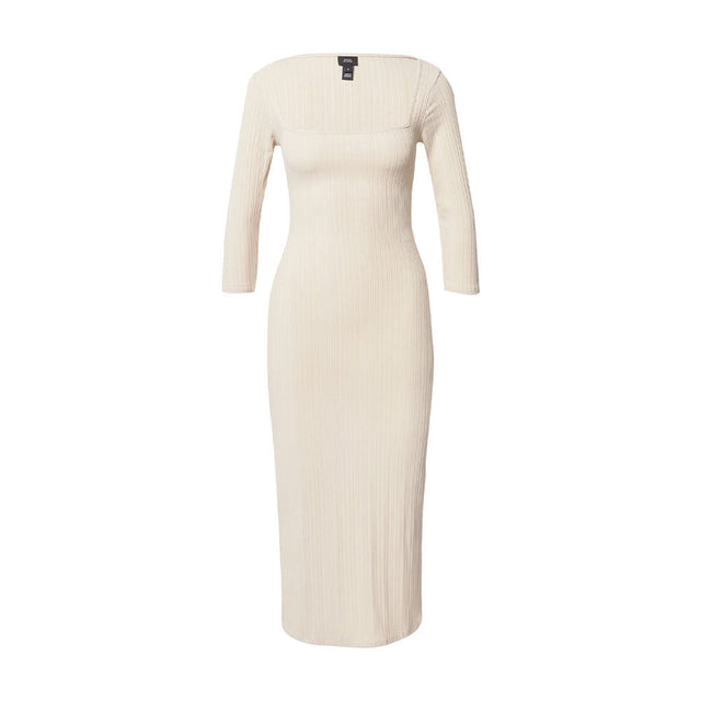 Image for Women's Ribbed Three-quarter Sleeve Drees,Beige