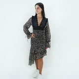Image for Women's Lace Neckline Dress,Black
