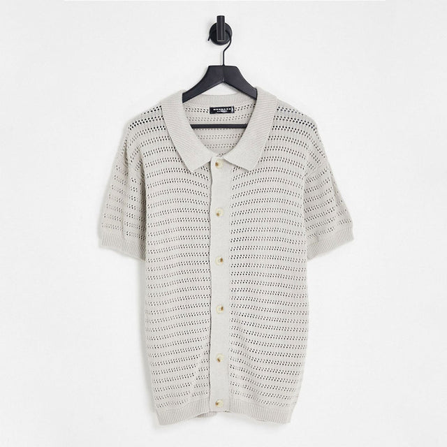 Image for Men's Fleece Knitted Top,Greige