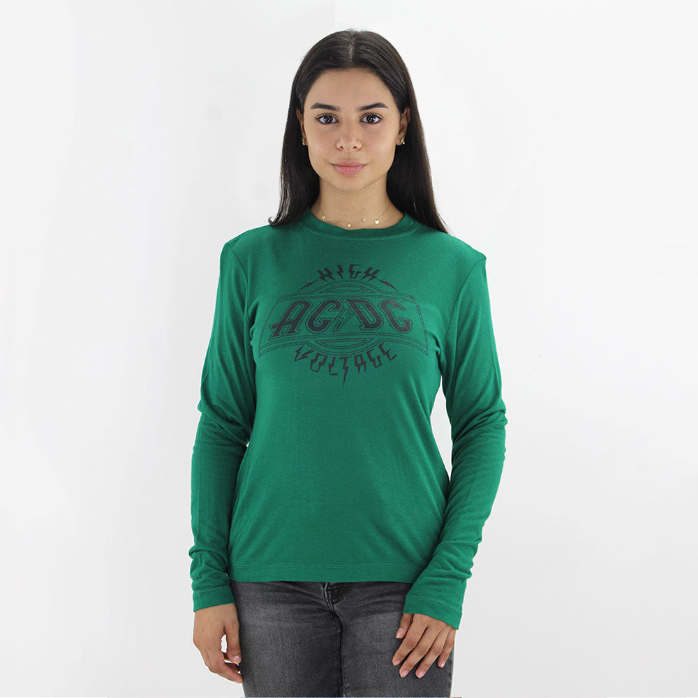 Image for Women's Graphic Long Sleeve Top,Green