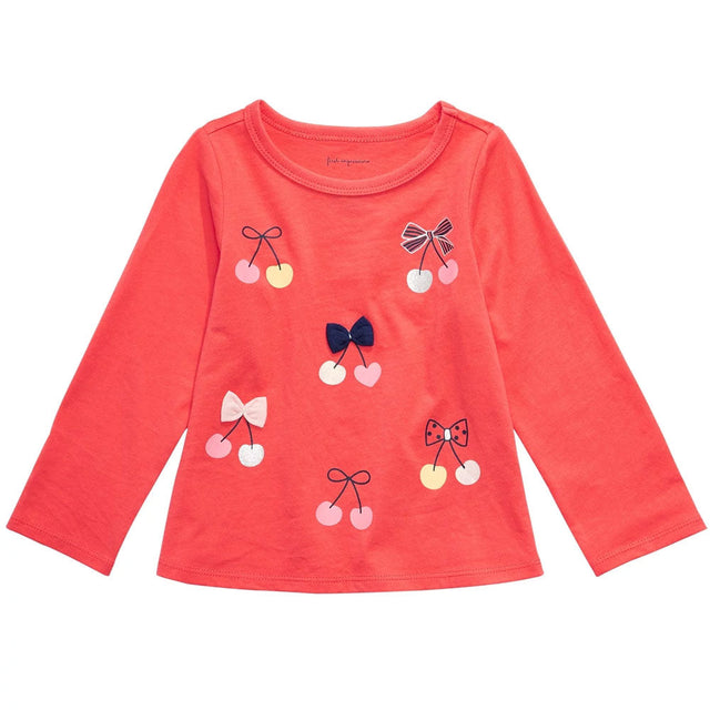 Image for Kids�Girl Cherries-Print Cotton T-Shirt,Orange Coral