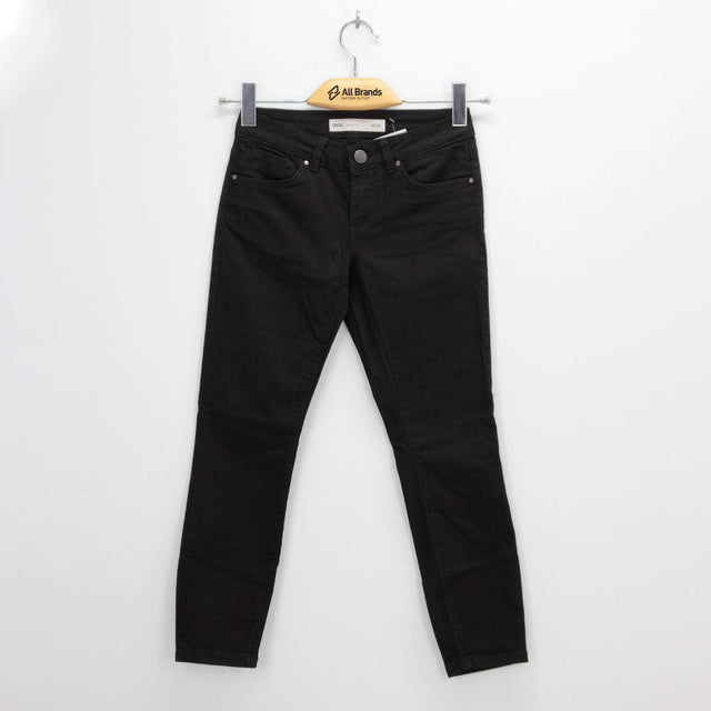 Image for Women's Plain Mid Rise Denim Pant,Black