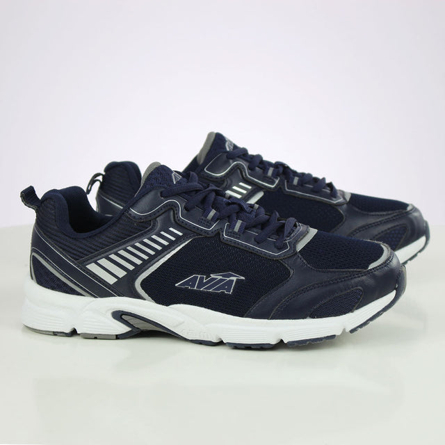 Image for Men's Striped Logo Brand Print Shoes,Navy