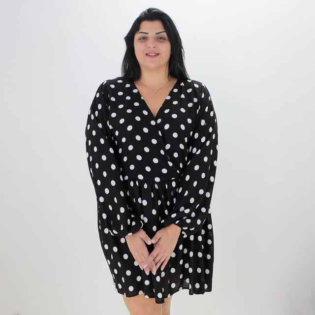 Image for Women's Polka Dot Dress,Black