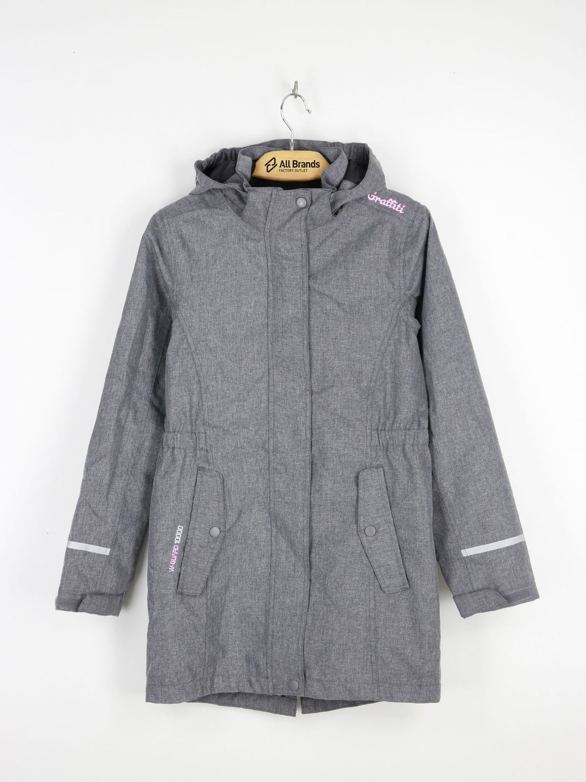 Image for Kids Girl Embroidered Long Jacket,Grey