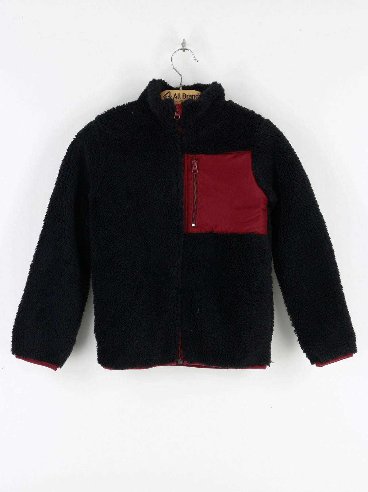Image for kids Girl Color Block Fleece Jackets,Black