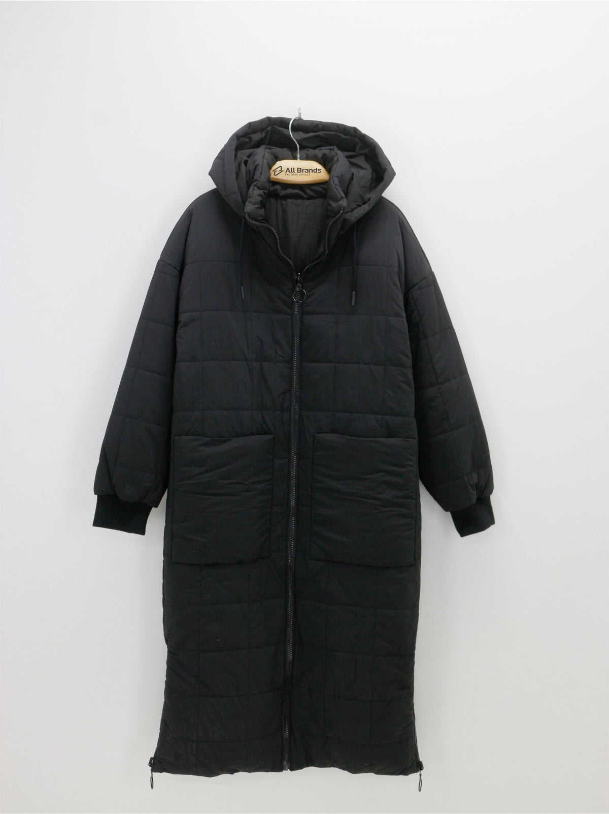 Image for Women's Plain Double Face Long Jacket,Black