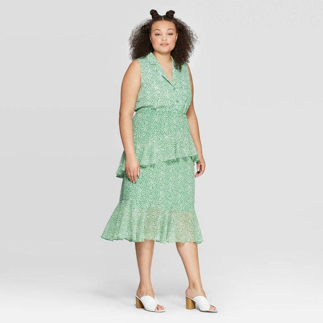 Image for Women's Mid-Rise Ruffled Mini Skirt,Green