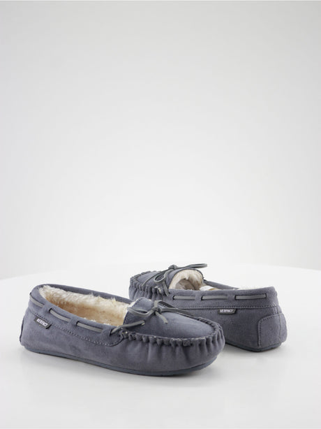 Image for Women's Faux Fur InSide Suede Slippers,Dark Grey