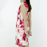 Women's Floral A-Line Dress,Beige