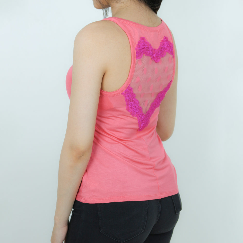 Women's Mesh Inset Top,Pink