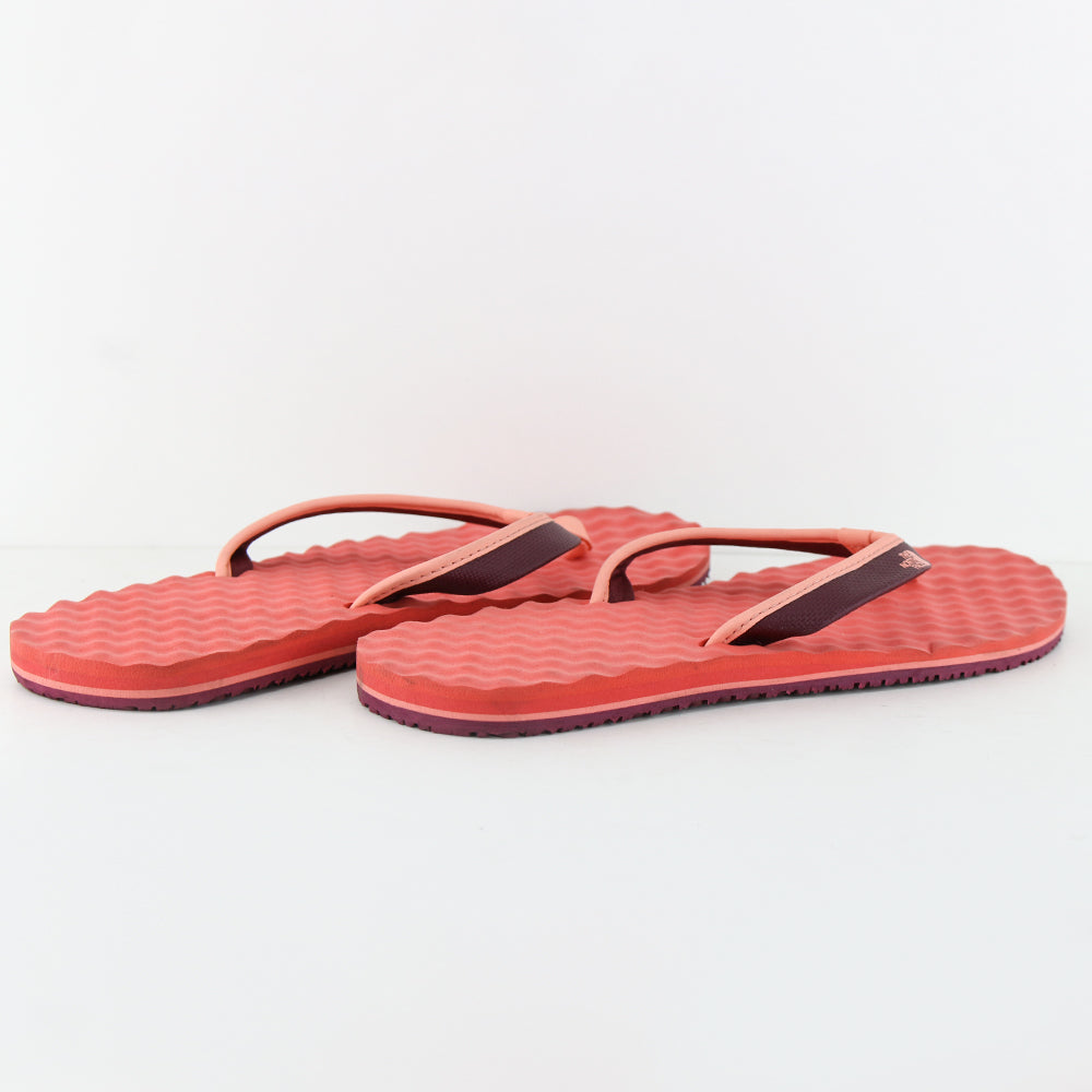 Men's Logo Brand Color Block Slippers,Coral/Burgundy