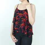 Women's Printed Casual Top,Black
